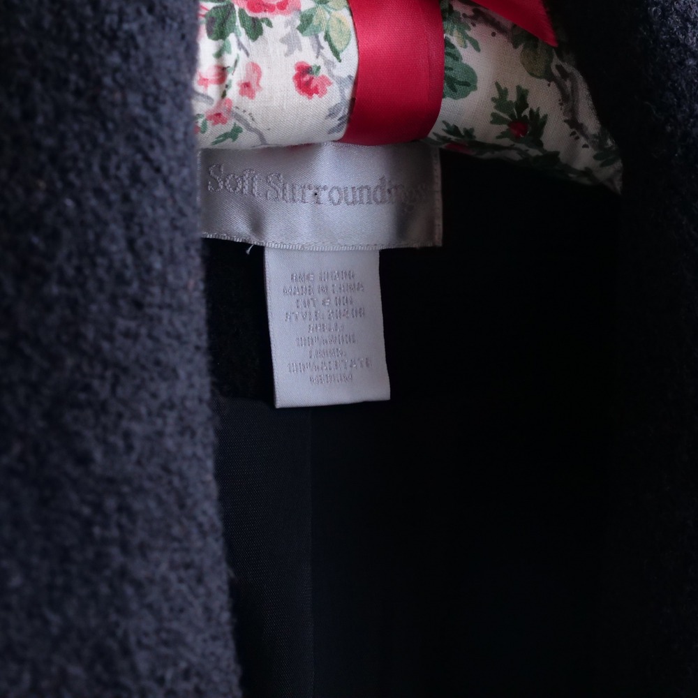 Soft Surroundings black boiled wool structured‎ cardigan/blazer - Picture 3 of 8